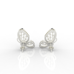 Butterfly Pearl Modern Stud Earrings For Wedding, Hallmarked 925 Sterling Silver sterlyn 925