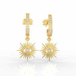 Charm Evil Eye Clip On Earrings For Diwali Gifting, Hallmarked 925 Sterling Silver sterlyn 925