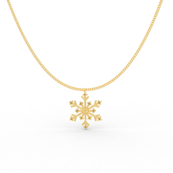 Crystal Snowflake Charm Pendant With Chain - Hallmarked 925 Sterling Silver sterlyn 925