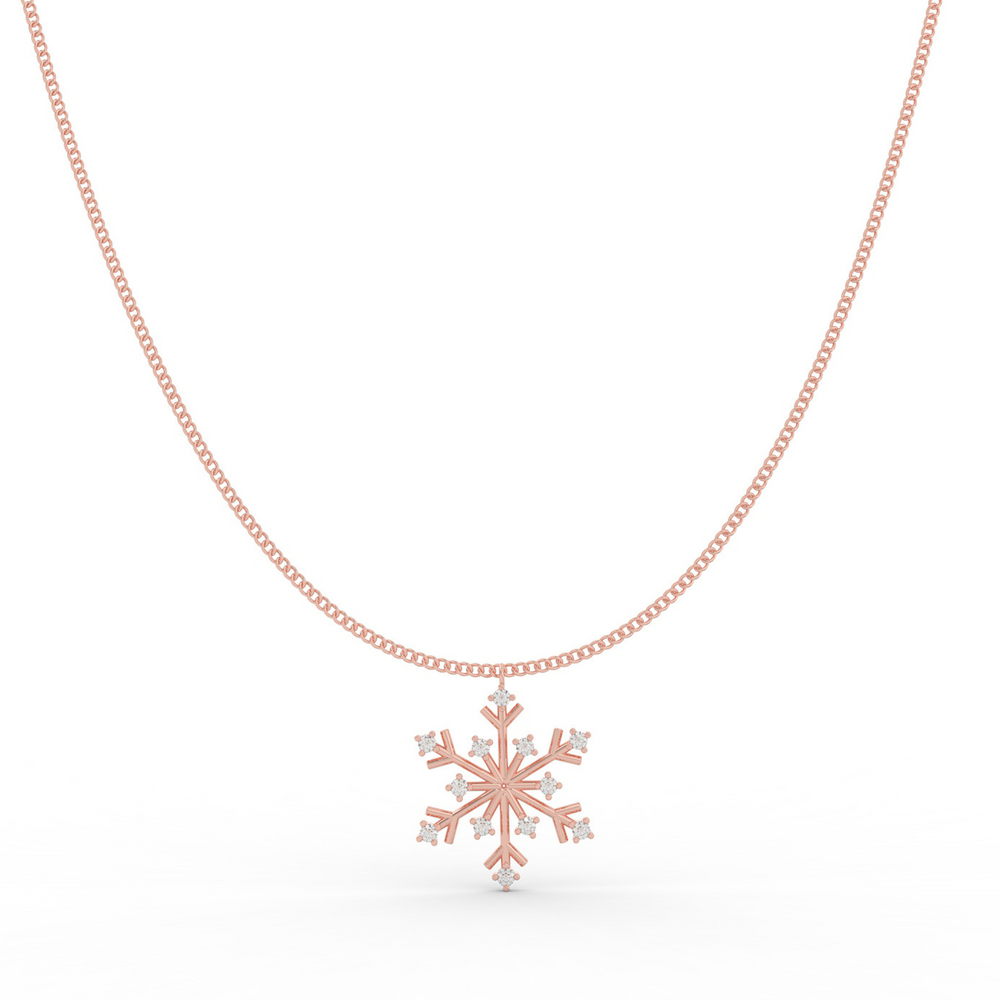 Crystal Snowflake Charm Pendant With Chain - Hallmarked 925 Sterling Silver sterlyn 925