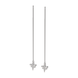 Cute Insect Bee Threader Drop Earrings, Hallmarked 925 Sterling Silver sterlyn 925
