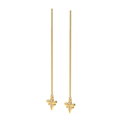 Cute Insect Bee Threader Drop Earrings, Hallmarked 925 Sterling Silver sterlyn 925