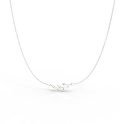 Graduated Sideways Vine Necklace, Hallmarked 925 Sterling Silver sterlyn 925