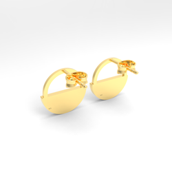 Half Moon Circle Dangling Earrings, Hallmarked 925 Sterling Silver sterlyn 925