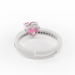 Heart Cut Ruby Proposal Ring, Hallmarked 925 Sterling Silver sterlyn 925