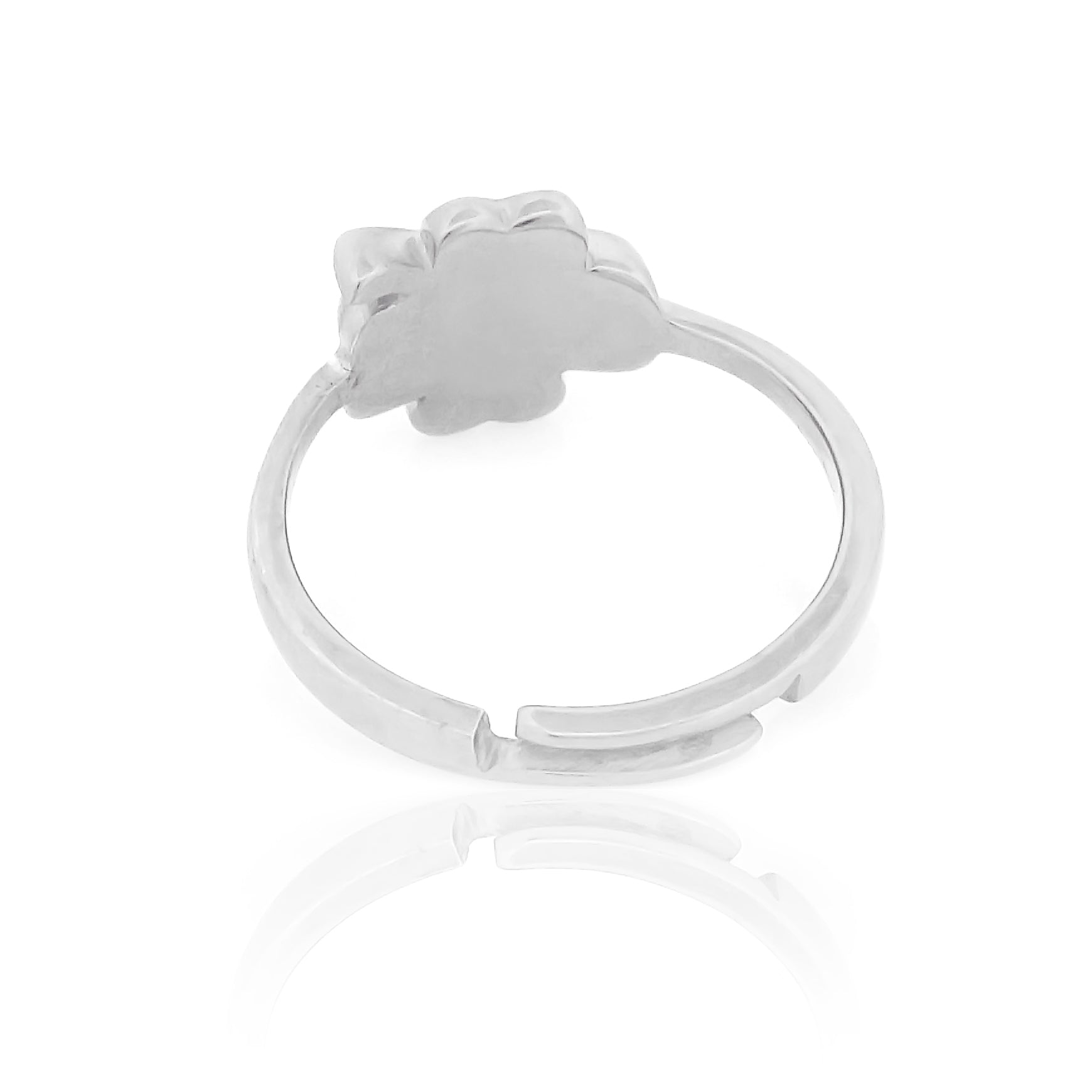 Clover Design Solid Proposal Ring, Hallmarked 925 Sterling Silver White Gold
