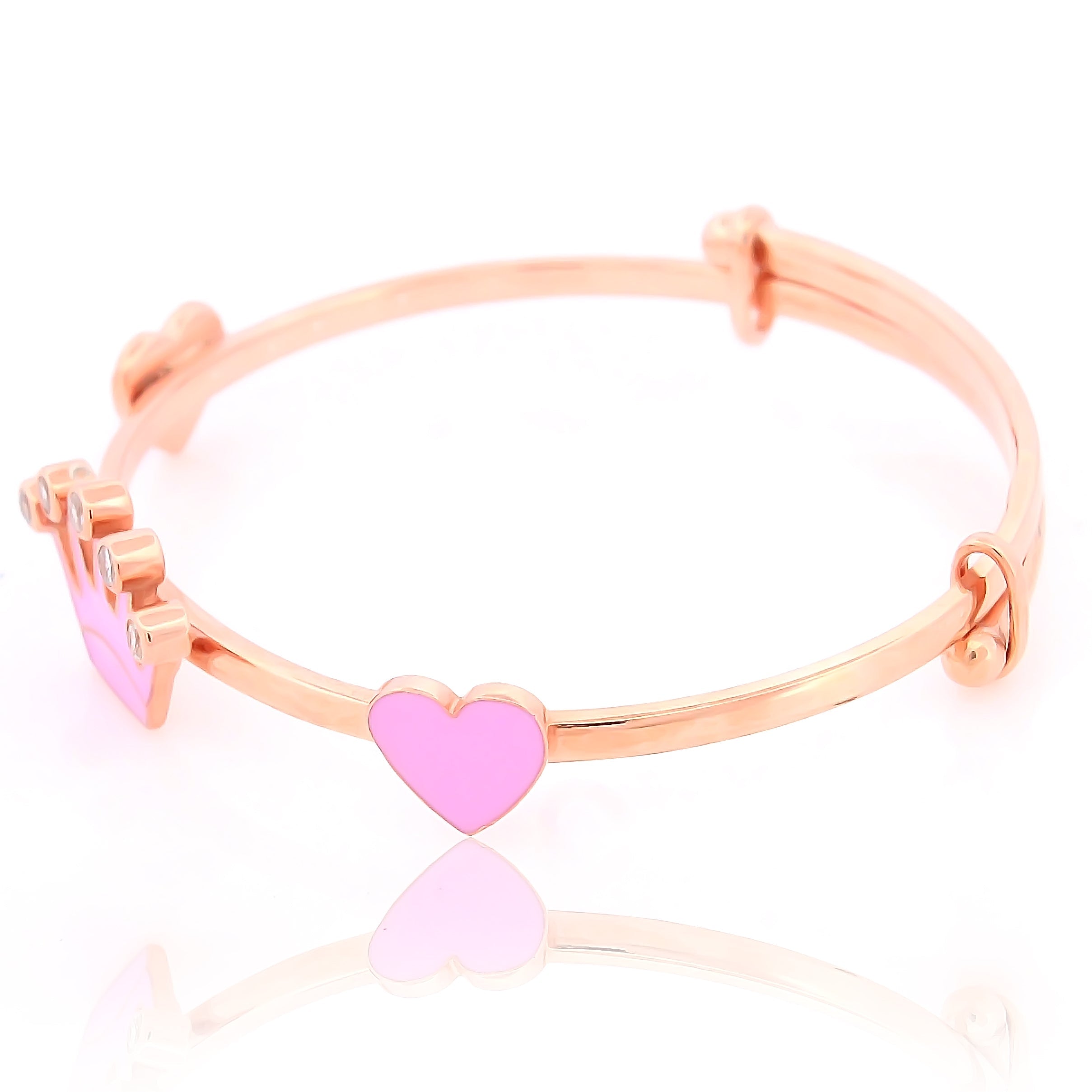 Queen Heart Bracelet for Kids – 18KT Rose Gold Plated | 925 Sterling Silver | Love, Grace & Royalty