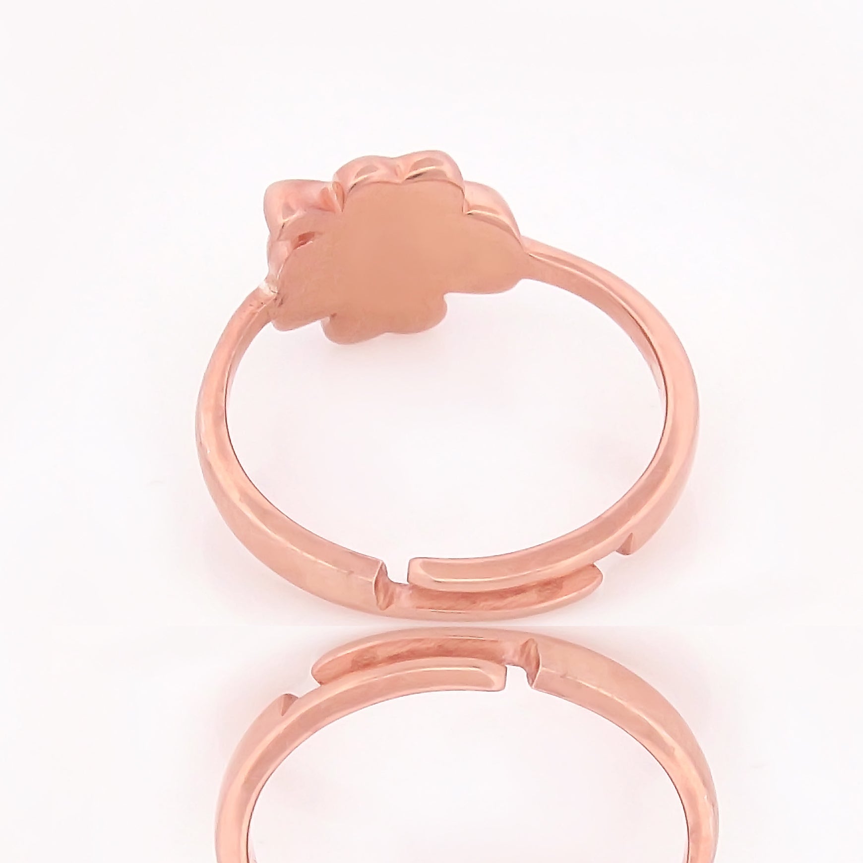 Clover Design Solid Proposal Ring, Hallmarked 925 Sterling Silver Rose Gold
