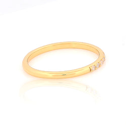 925 Sterling Silver Gold Plated Five Stone Midi Finger Stacking Ring, Office wear handmade rings