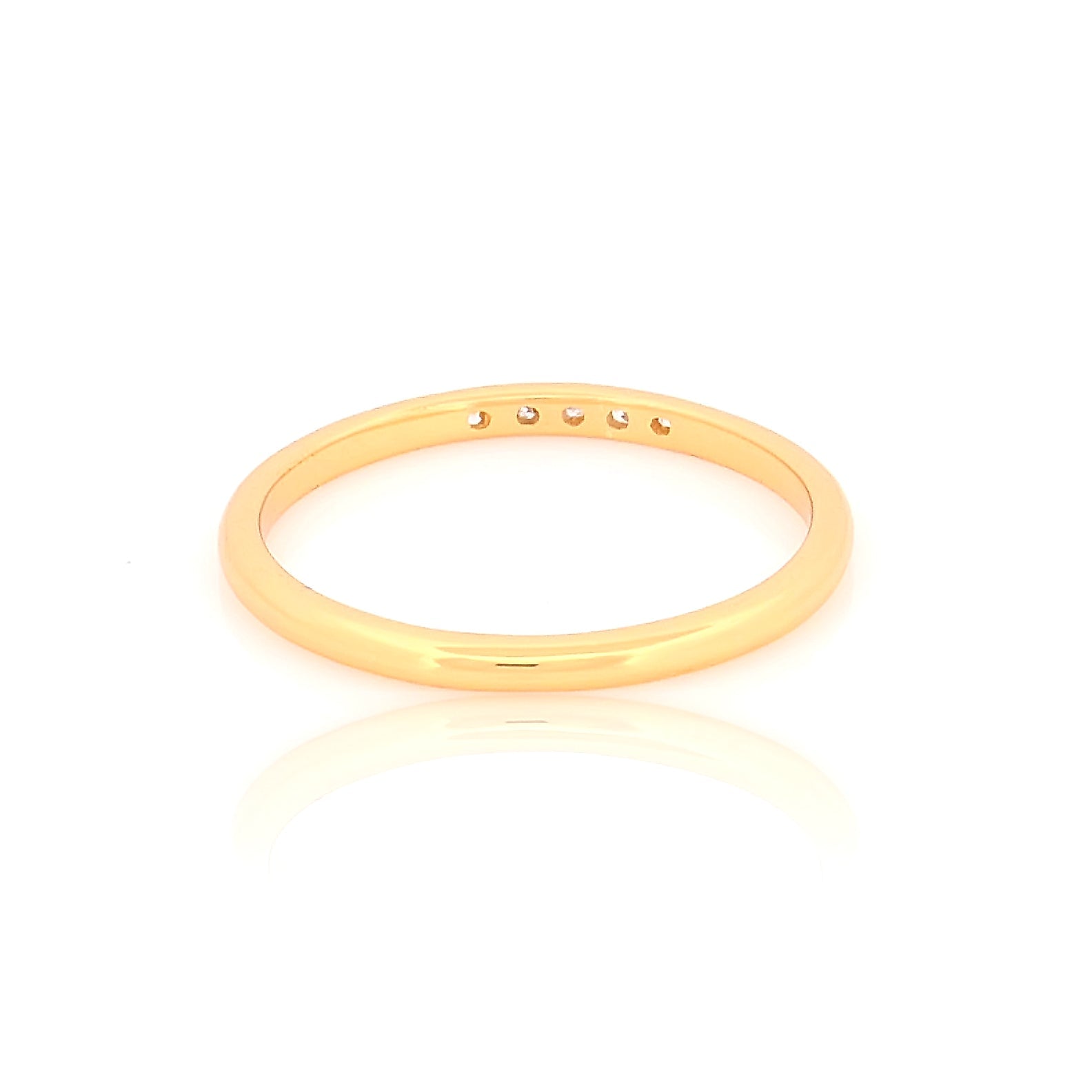 925 Sterling Silver Gold Plated Five Stone Midi Finger Stacking Ring, Office wear handmade rings