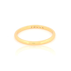 925 Sterling Silver Gold Plated Five Stone Midi Finger Stacking Ring, Office wear handmade rings