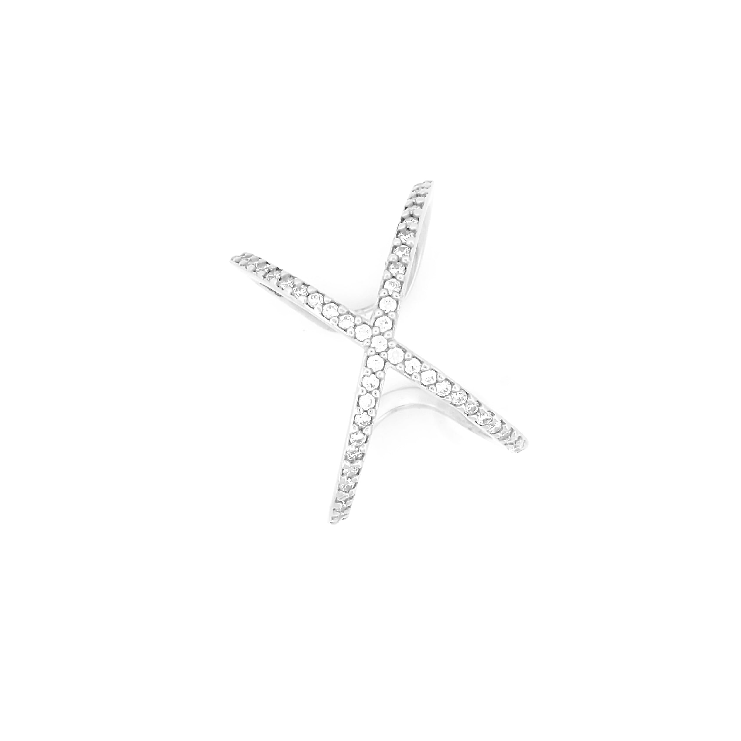 Bold Statement Crisscross Ring- Hallmarked 925 Sterling Silver