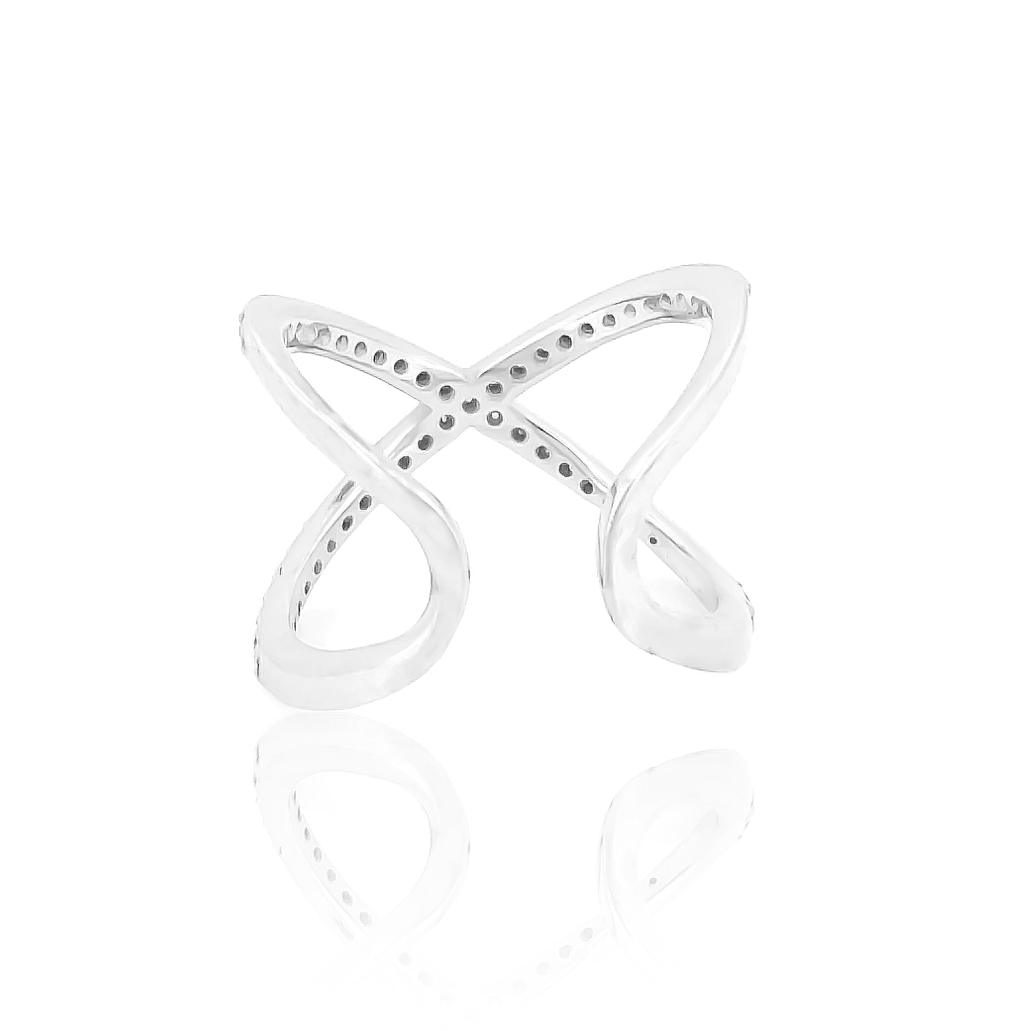 Bold Statement Crisscross Ring- Hallmarked 925 Sterling Silver