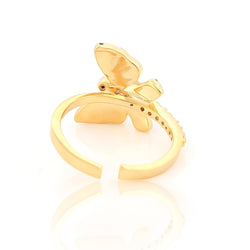 Beautiful Dream Butterfly Ring – Blue & Green Enamel, Gold Plated | Elegant Party Wear Jewelry