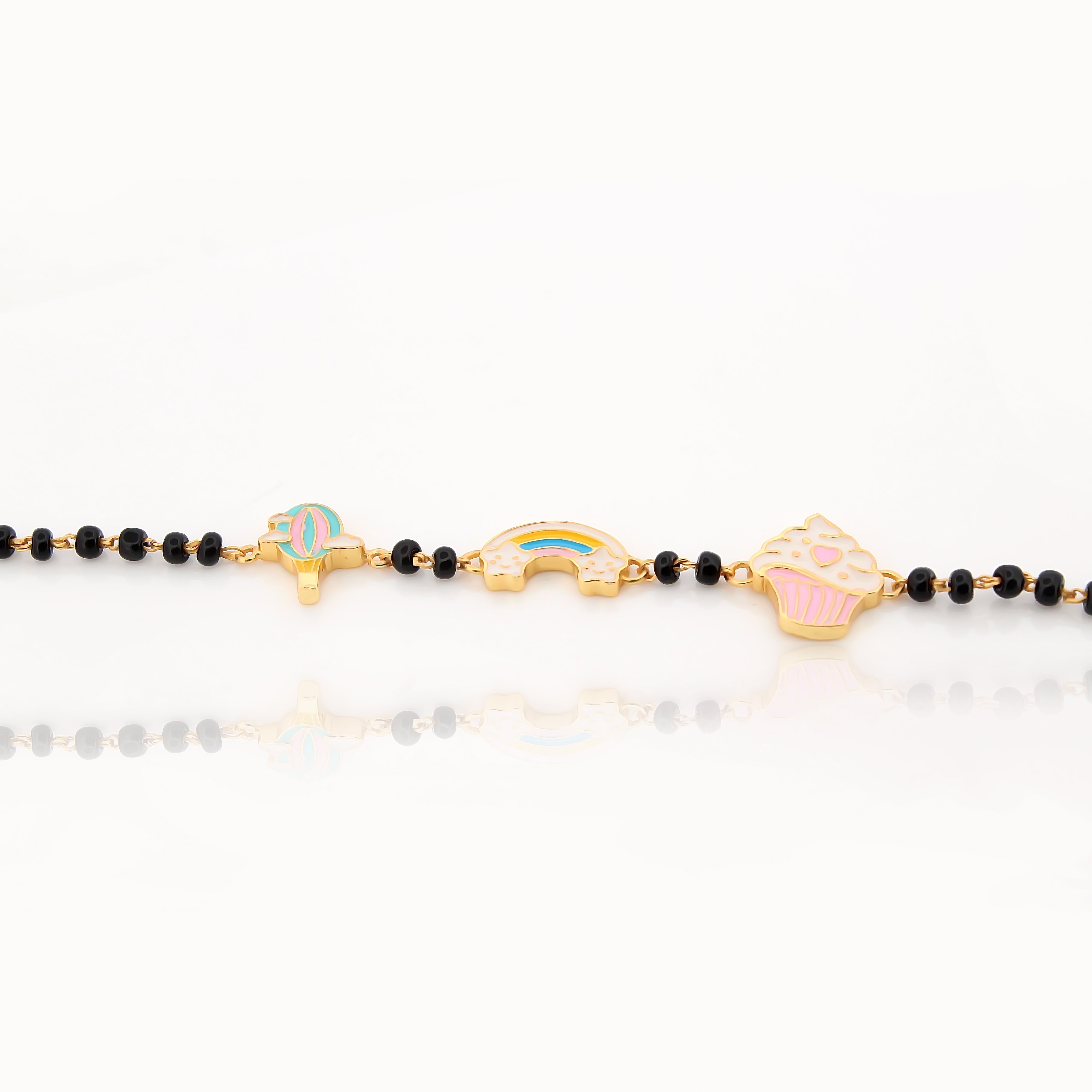 Rainbow, Clouds & Ice Cream Nazariya Bracelet for Baby – 18KT Gold Plated | 925 Sterling Silver | Strength, Protection & Positivity
