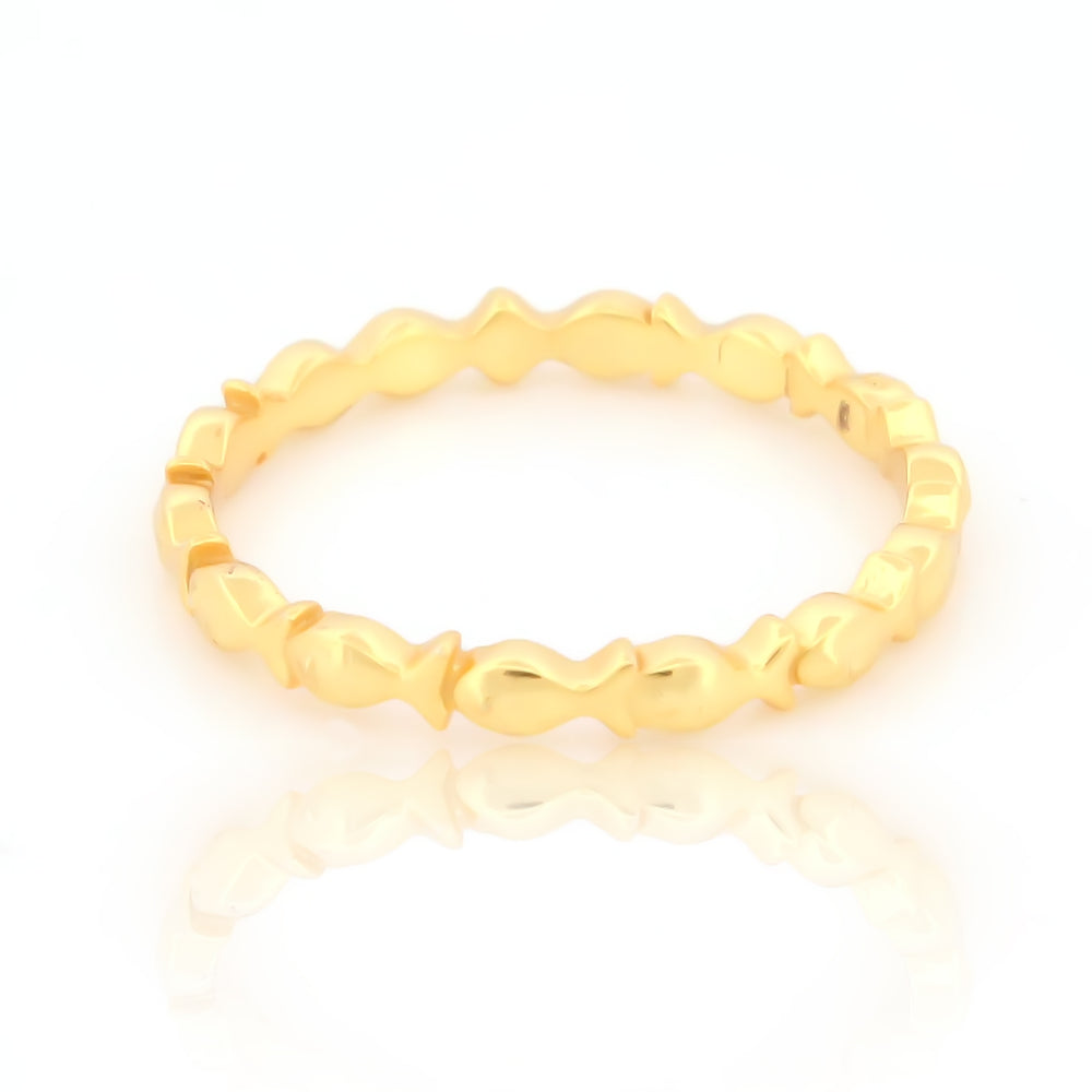 Sterling Silver Gold Plated Ring For Women