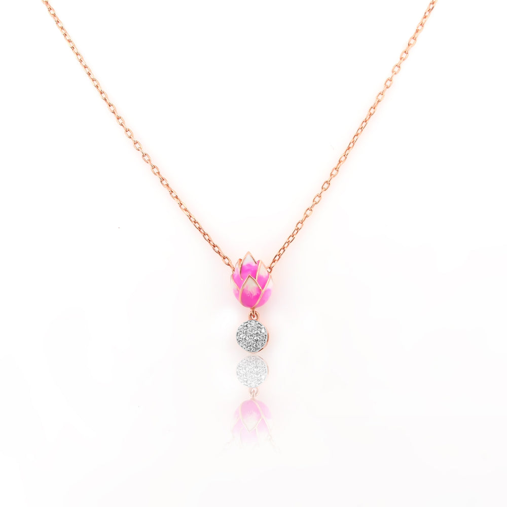 925 Sterling Silver Rose Gold CZ Stone Pendant For Women By Kesardeep