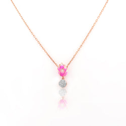 925 Sterling Silver Rose Gold CZ Stone Pendant For Women By Kesardeep