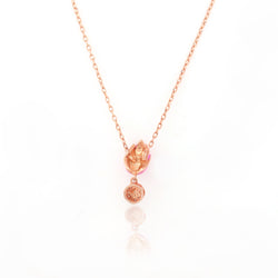 925 Sterling Silver Rose Gold CZ Stone Pendant For Women By Kesardeep