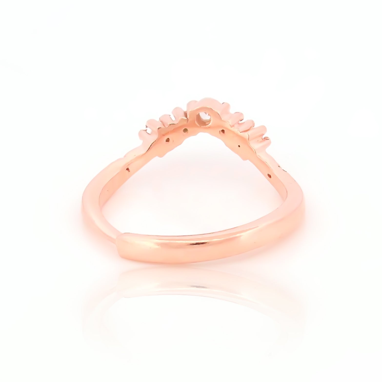 925 Sterling Silver Evil Eye Rose Gold Plated Ring For Women By Kesardeep