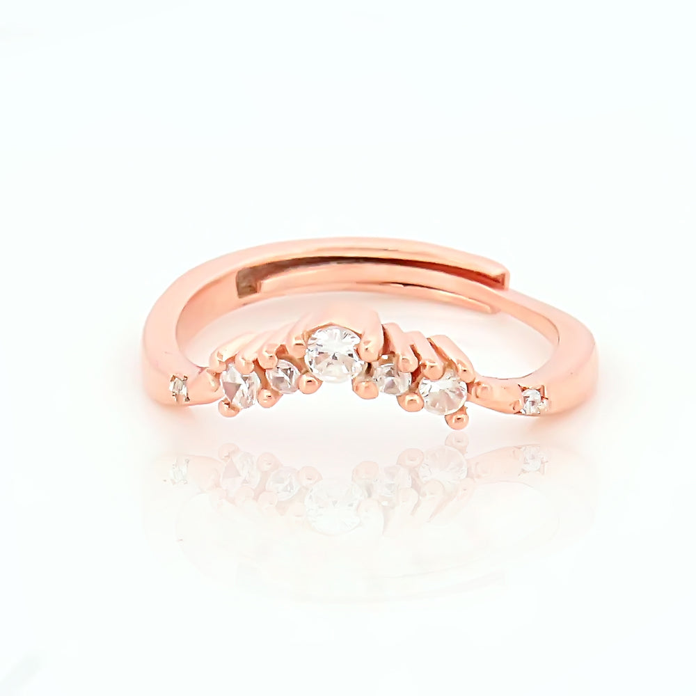 925 Sterling Silver Evil Eye Rose Gold Plated Ring For Women By Kesardeep