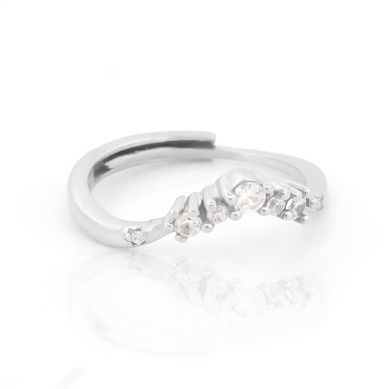 925 Sterling Silver CZ Stone Ring For Women By Kesardeep