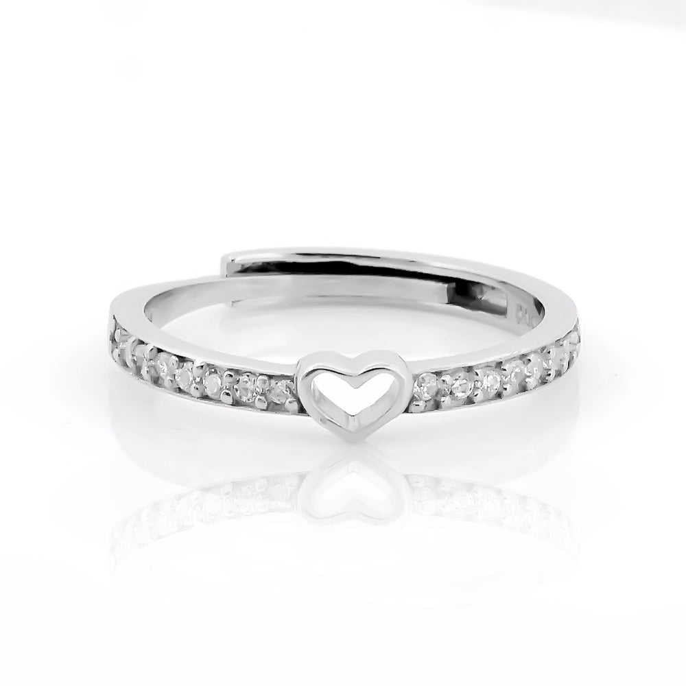 925 Sterling Silver CZ Stone Gold Plated Ring For Women By Kesardeep