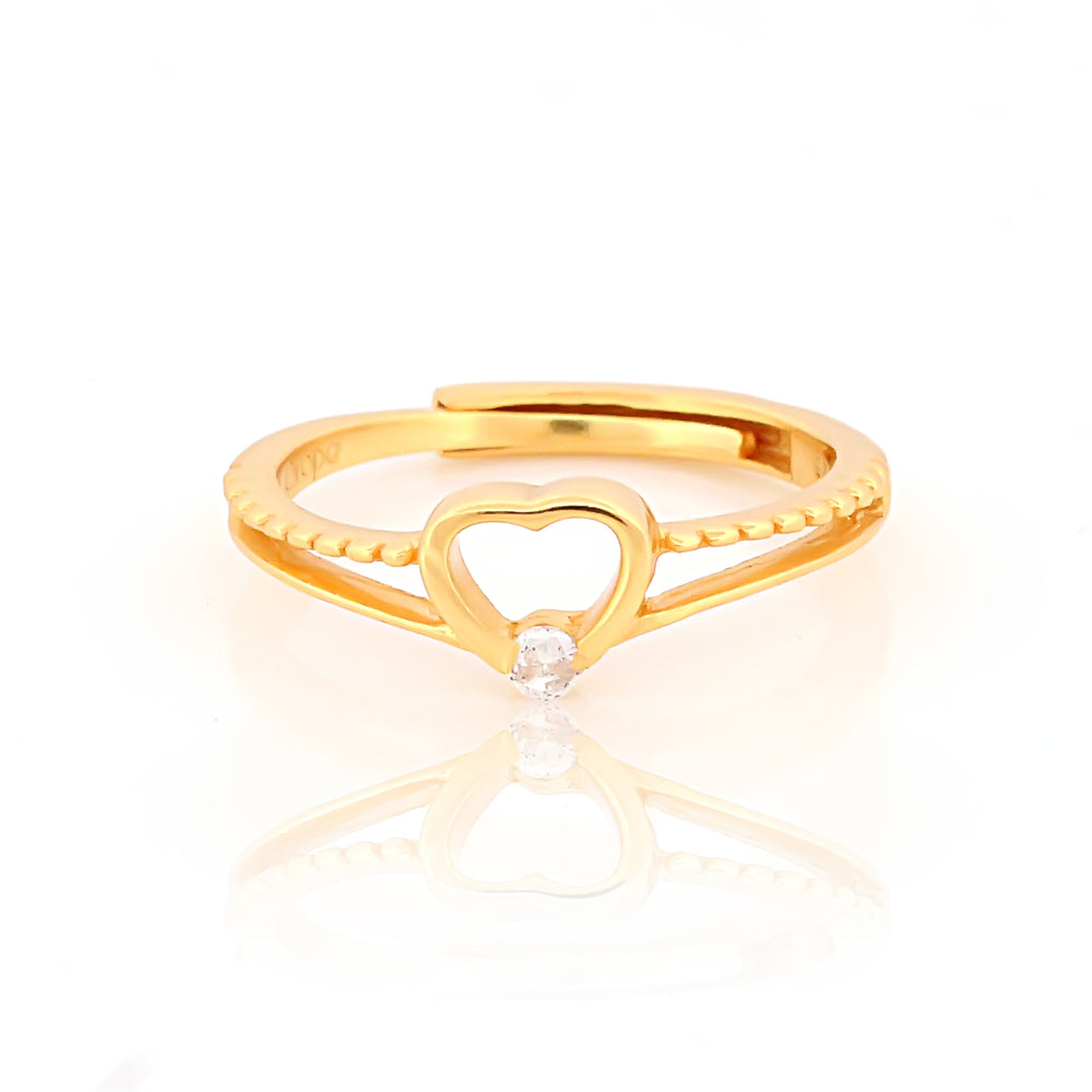HART GOLD PLATED SILVER  RING FOR WOMEN