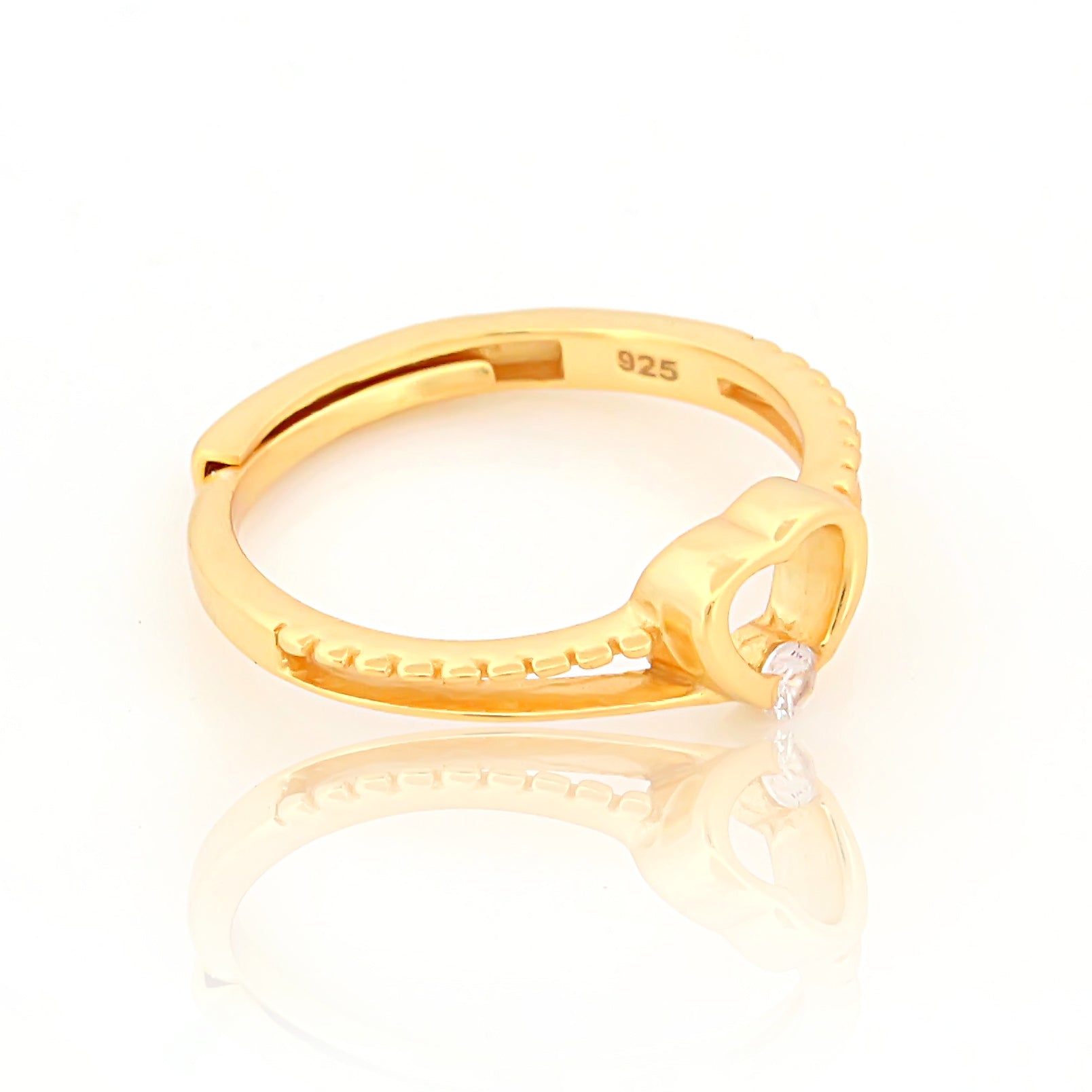 HART GOLD PLATED SILVER  RING FOR WOMEN