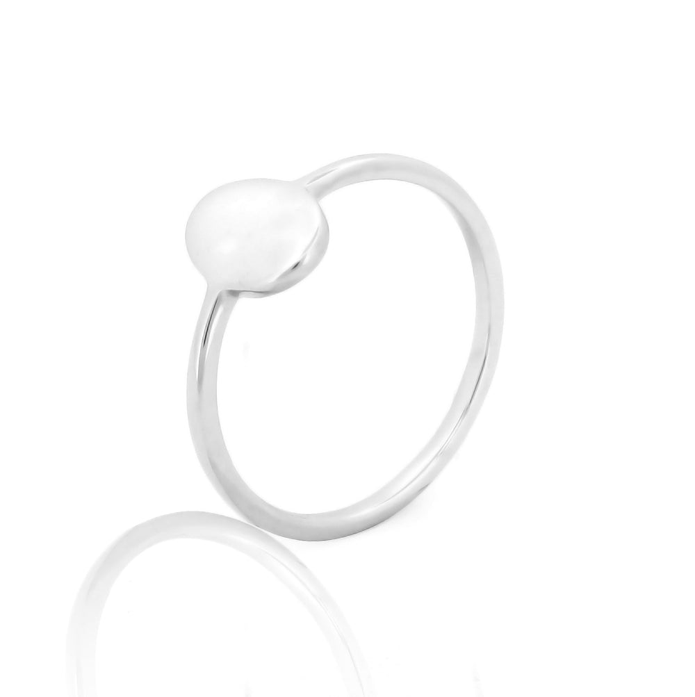 925 Sterling Silver Dainty Flat Disc Ring, Office Wear Handmade rings