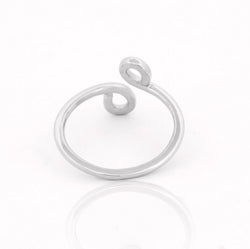 Spiral Ring Intertwined Swirl Stackable Bypass Ring, Hallmarked 925 Sterling Silver White Gold casual wear