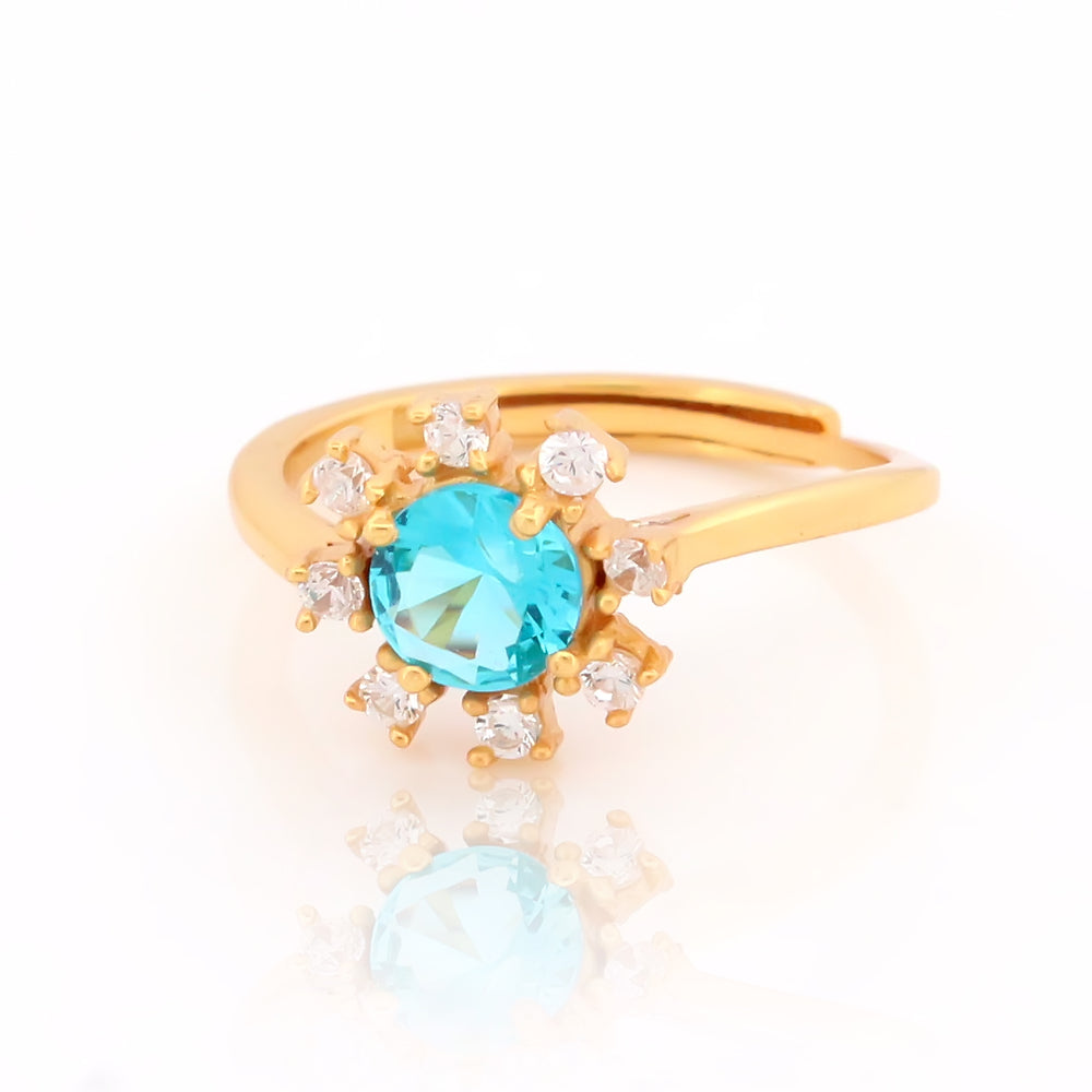 SWITCH BLUE GOLD PLATED  SILVER  RING