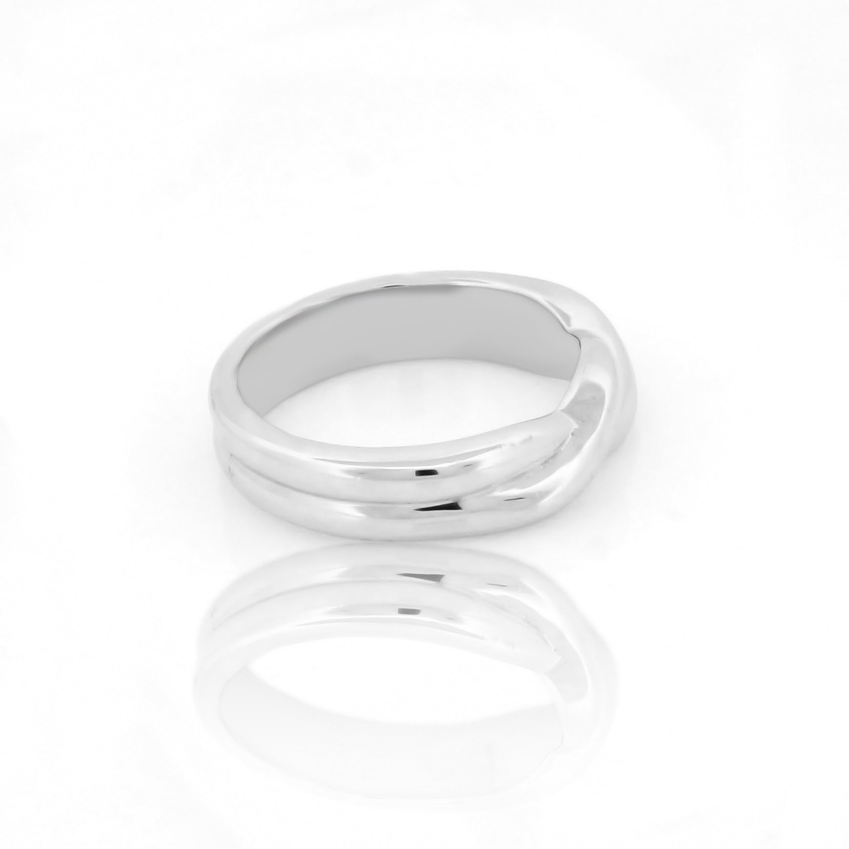 925 Sterling Silver White Gold Plated Crossover Love Knot Ring for Women – Elegant Proposal & Casual Wear Jewelry