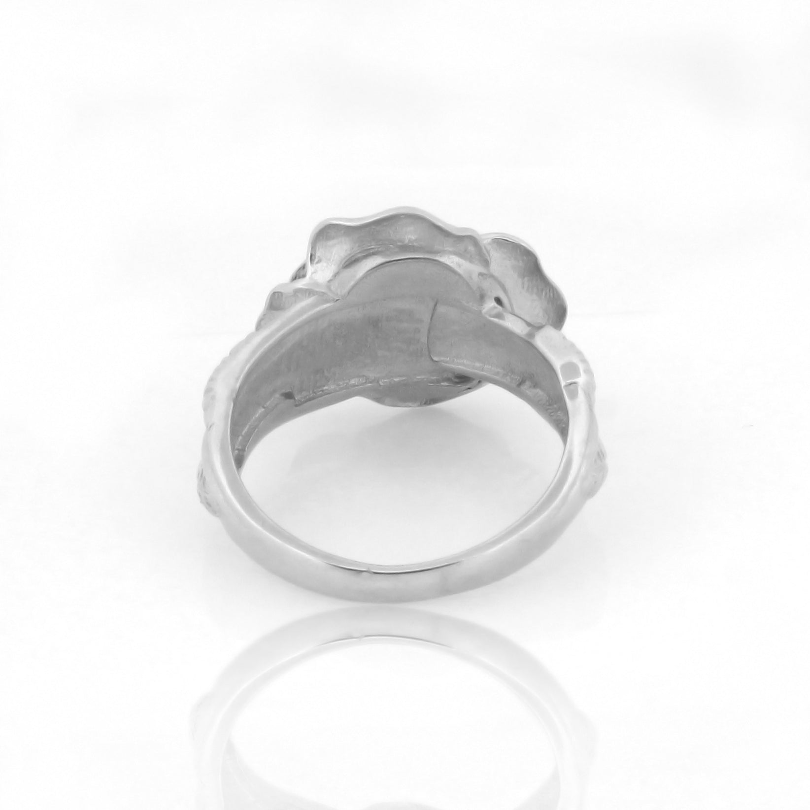 Flower Shape Cocktail Ring – Hallmarked 925 Sterling Silver White Gold Plated | Elegant Casual Wear Jewelry for Women