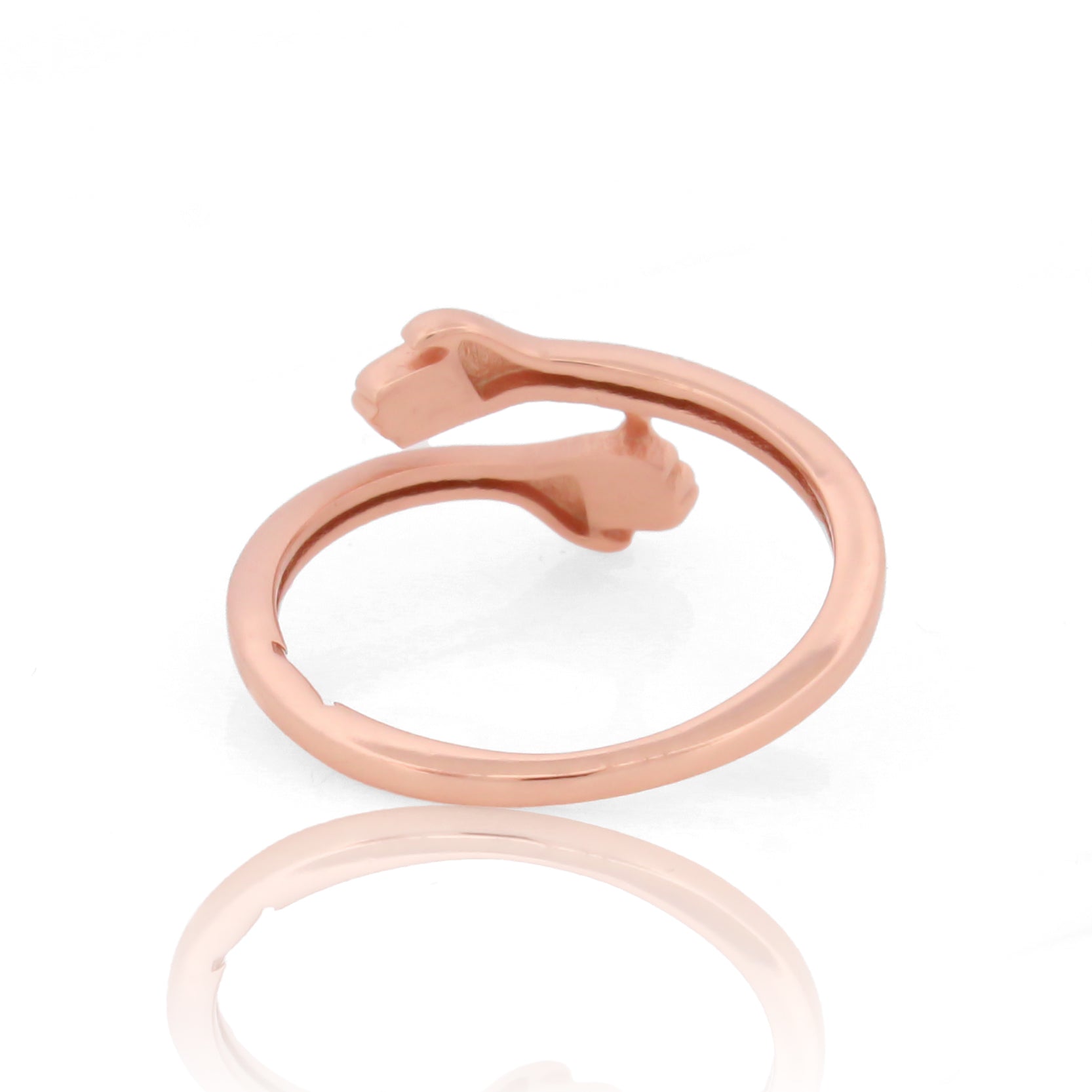Beautiful Couple Hug Hand Ring Rose Gold Plated- Hallmarked 925 Sterling Silver