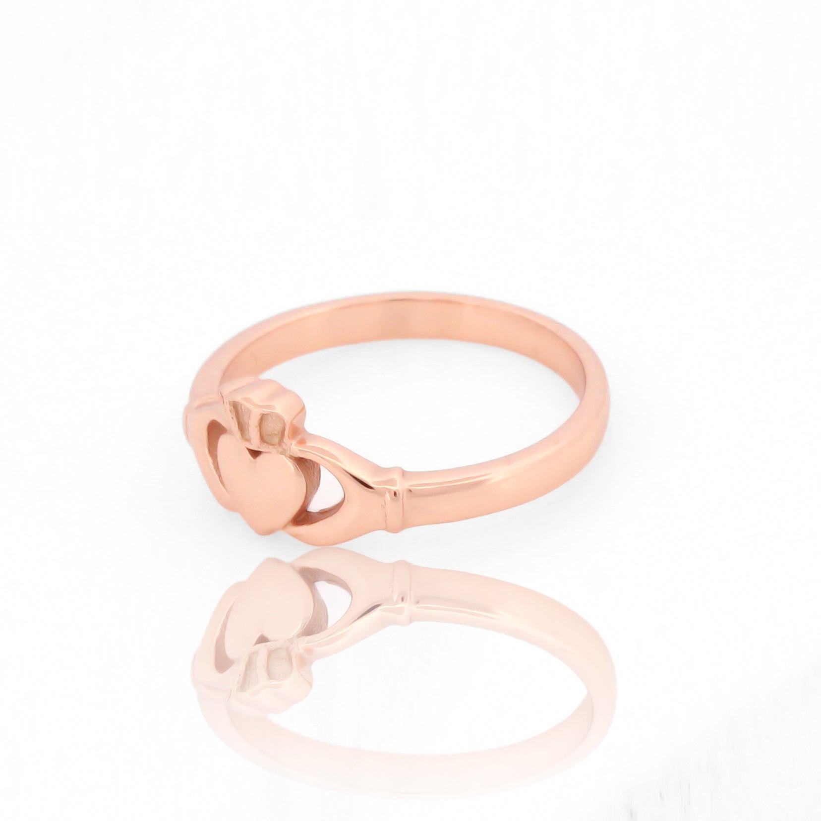 valentine Claddagh Promise Irish Ring for Her Rose Gold Plated, Hallmarked 925 Sterling Silver Rose Gold