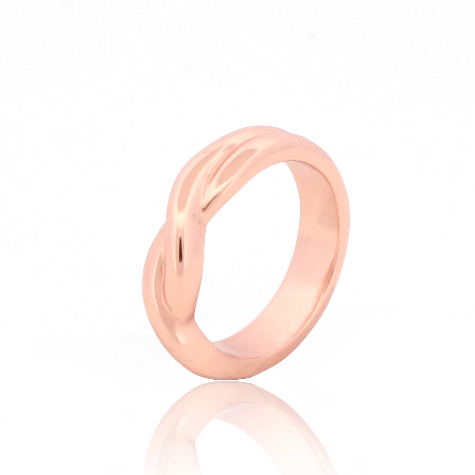 Crossover Love Knot Proposal Ring – Elegant Proposal & Casual Wear Jewelry | 925 Sterling Silver Rose Gold Plated