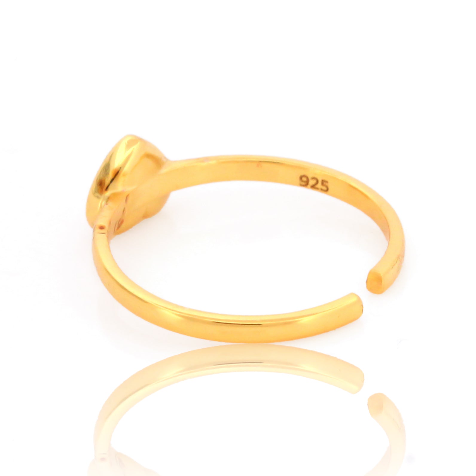 Valentine Heart Shape Tiny Promise Ring – Hallmarked 925 Sterling Silver Yellow Gold Plated | Elegant Party Wear Jewelry