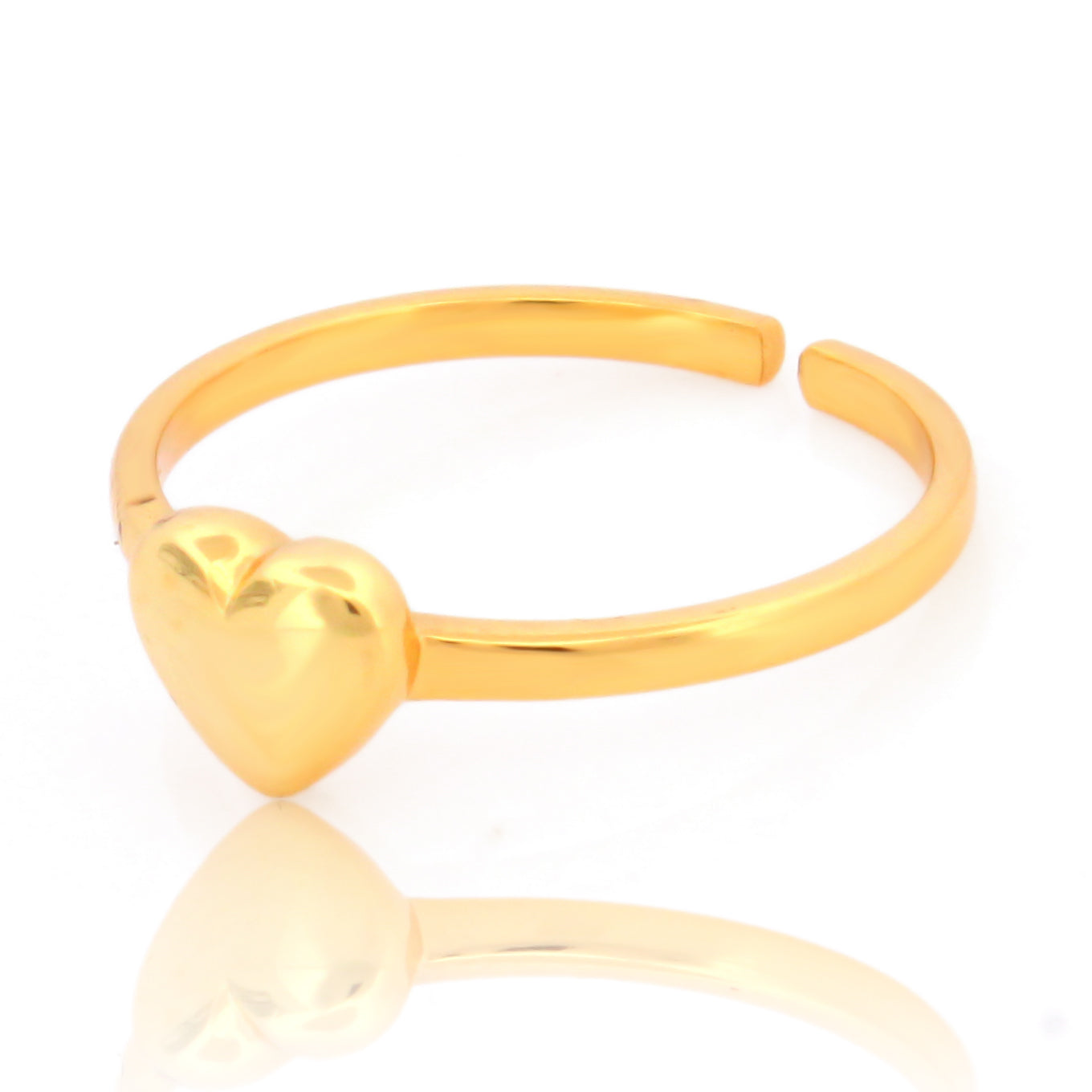 Valentine Heart Shape Tiny Promise Ring – Hallmarked 925 Sterling Silver Yellow Gold Plated | Elegant Party Wear Jewelry