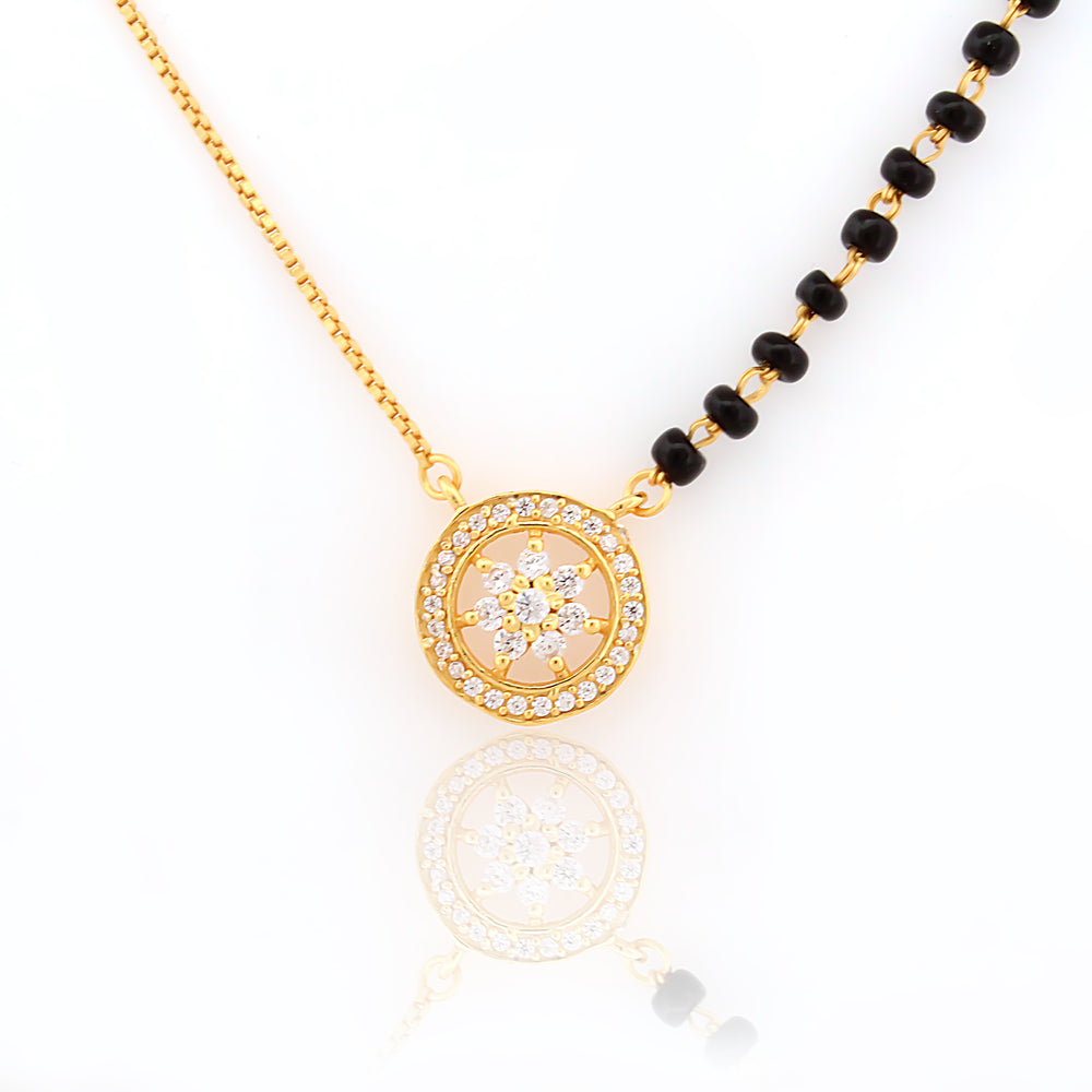 Solitaire Flower 925 Sterling Silver Mangalsutra By Kesardeep Impex
