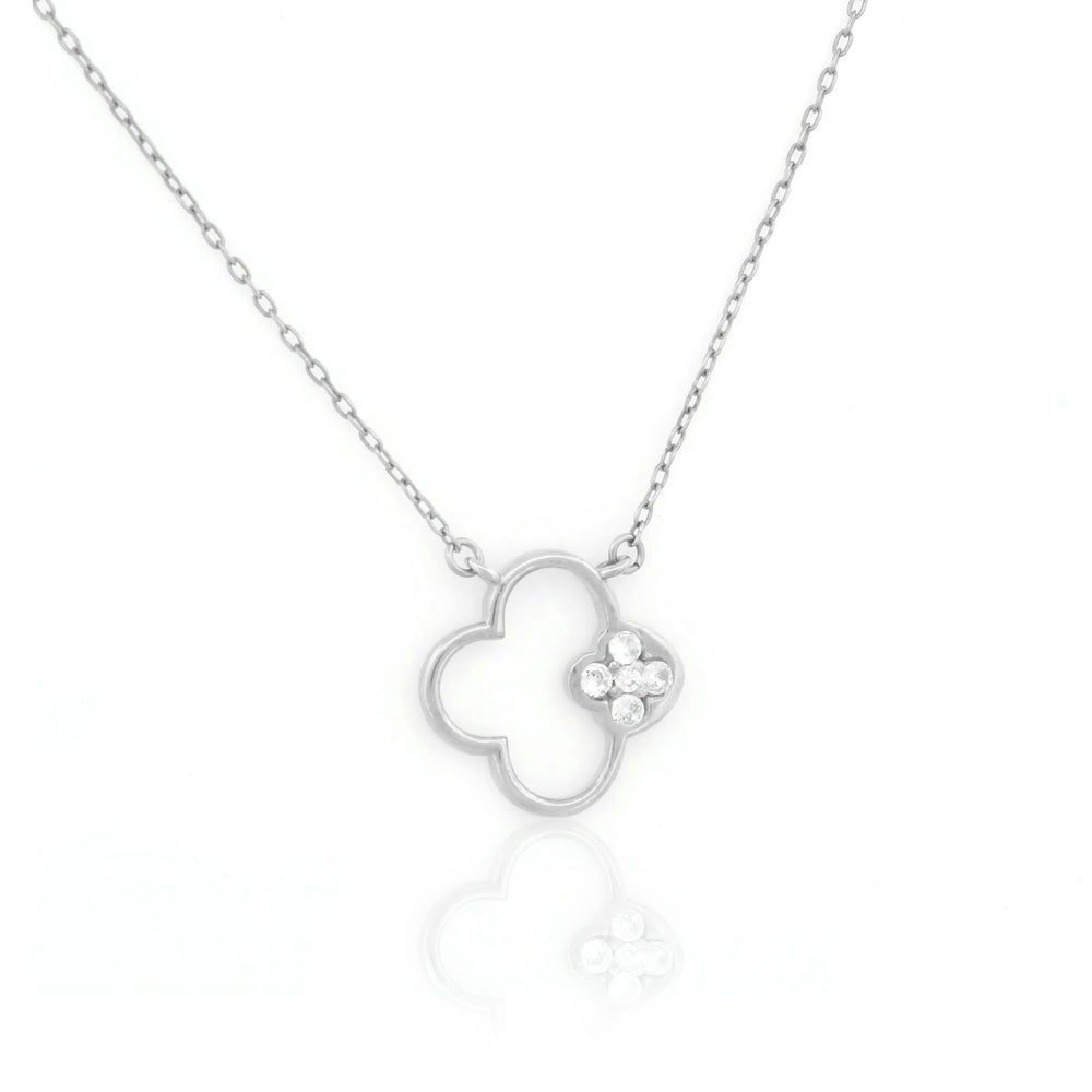 Clover Pendant with Chain By Kesardeep Impex  925 Sterling Silver
