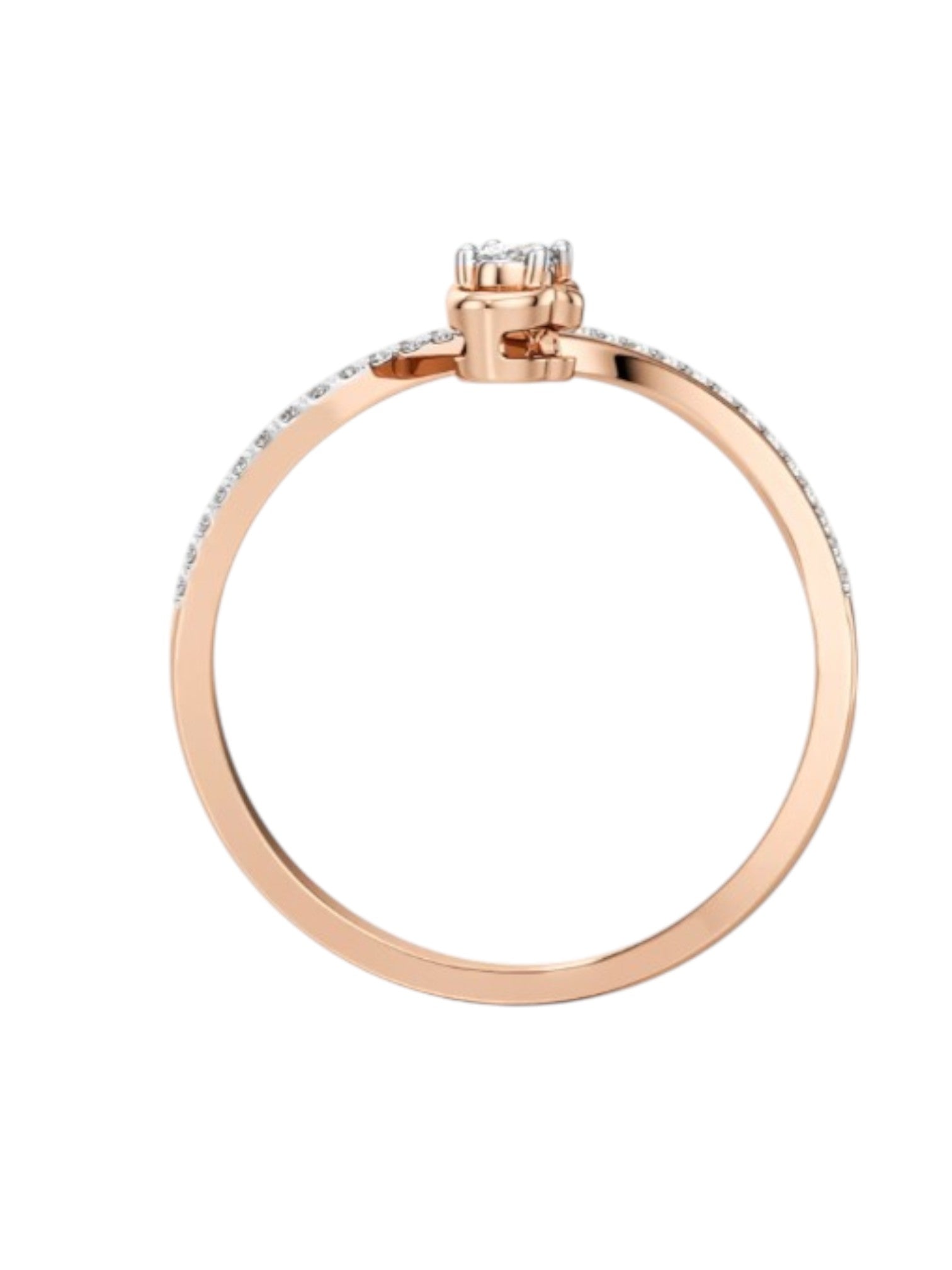 Miss Twist Queenie Statement Sterling Silver Rose Gold Plated CZ Stone Light Weight Ring For Women By Kesardeep