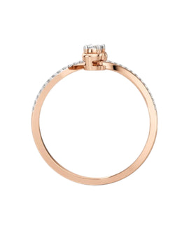 Miss Twist Queenie Statement Sterling Silver Rose Gold Plated CZ Stone Light Weight Ring For Women By Kesardeep