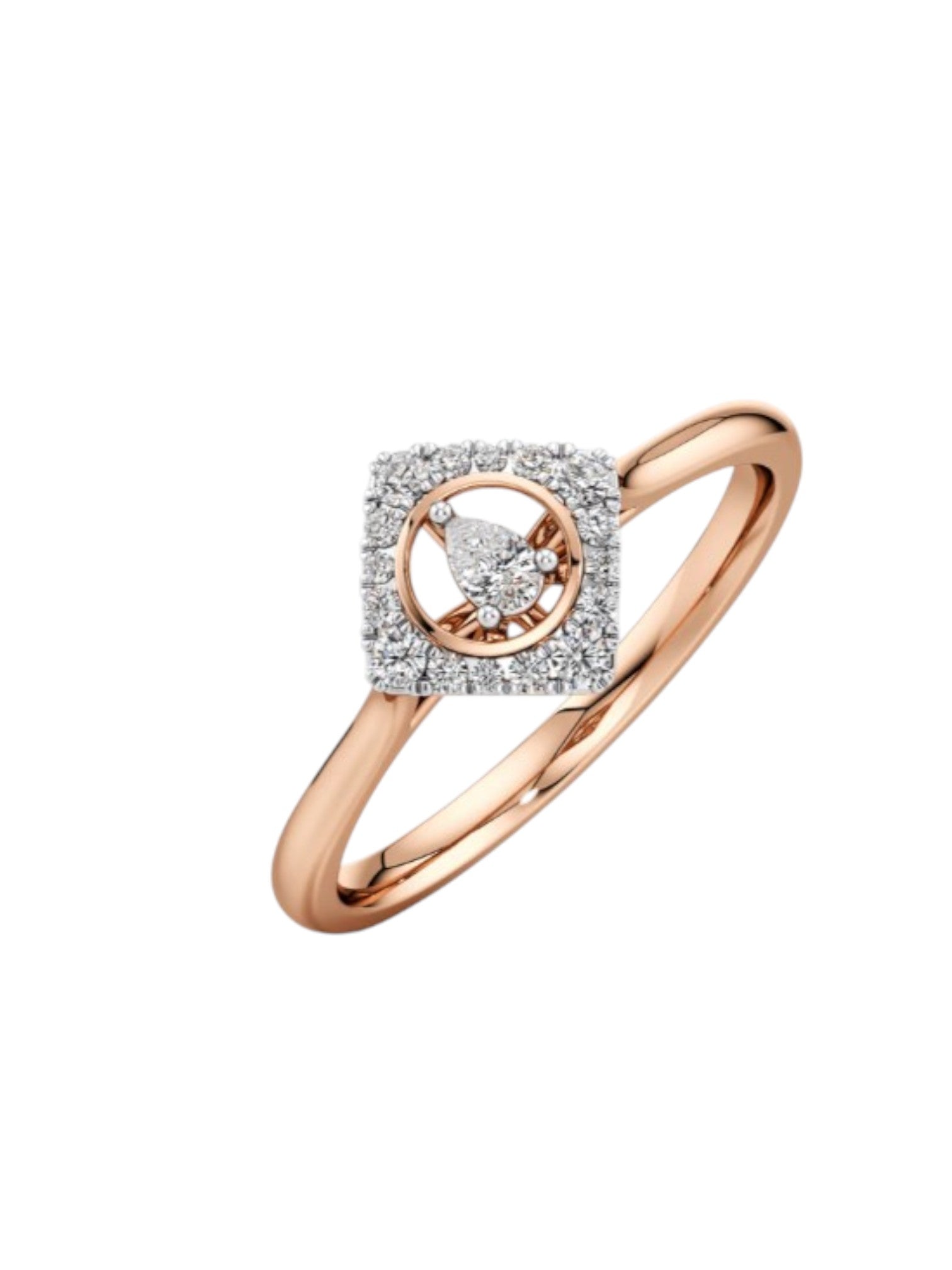 Statement Sterling Silver Rose Gold Plated CZ Stone Light Weight Ring For Women By Kesardeep