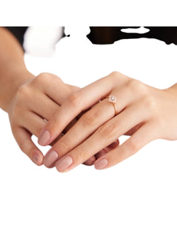 Statement Sterling Silver Rose Gold Plated CZ Stone Light Weight Ring For Women By Kesardeep