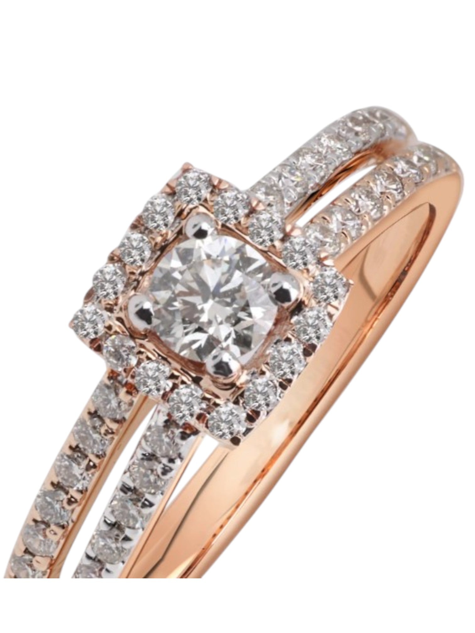 Solitaire Engagement 925 Sterling Silver Rose Gold Plated CZ Stone Light Weight Ring For Women By Kesardeep