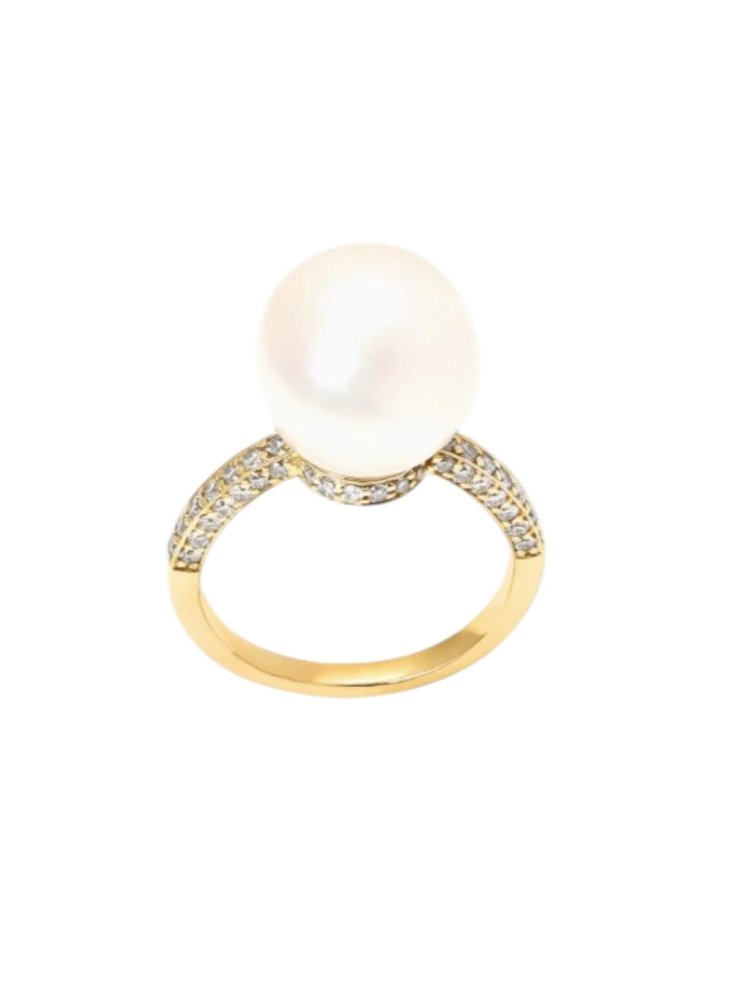 Pearl 925 Sterling Silver Gold Plated CZ Stone Light Weight Ring For Women By Kesardeep