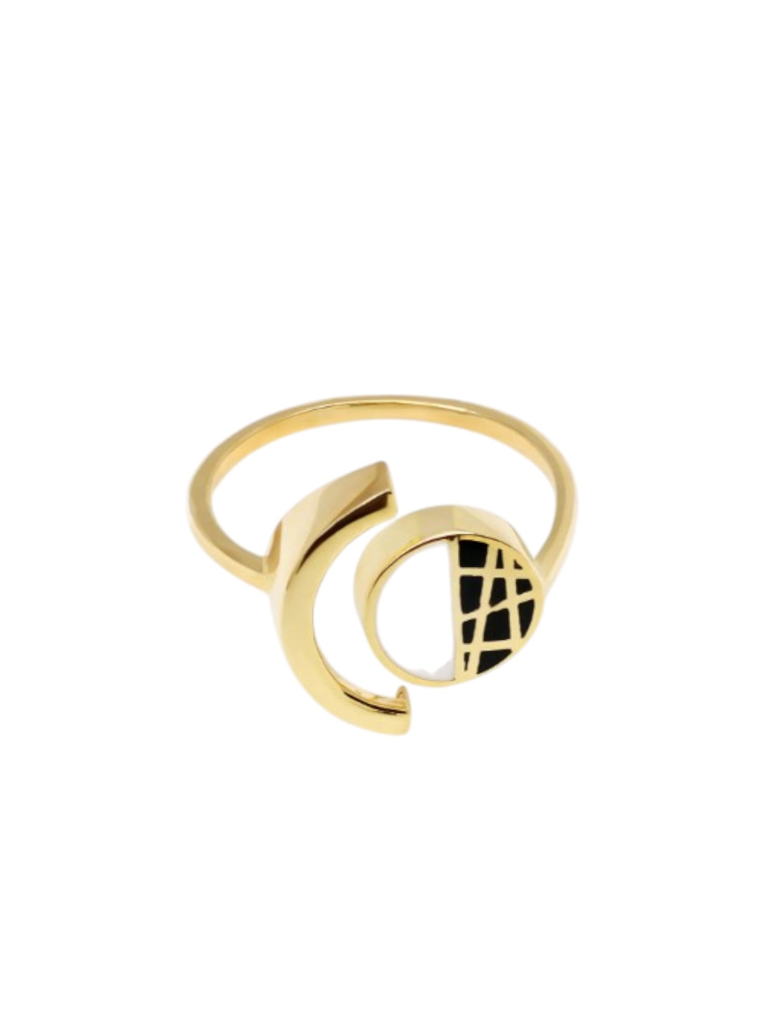 925 Sterling Silver Gold Plated CZ Stone Light Weight Ring For Women By Kesardeep