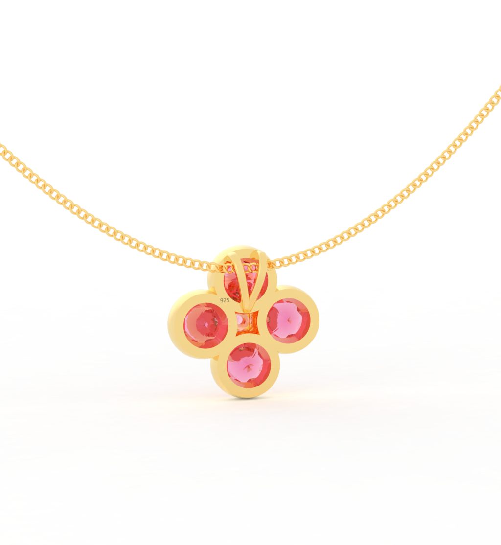 Stylish Flower Pendant Witch Chain, Hallmarked 925 Sterling Silver - sitabo