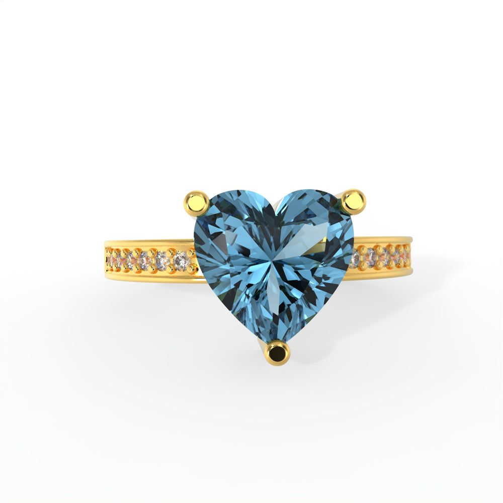 Heart Blue Sparkling Solitaire Ring – 925 Hallmarked Sterling Silver Elegance by Kesardeep